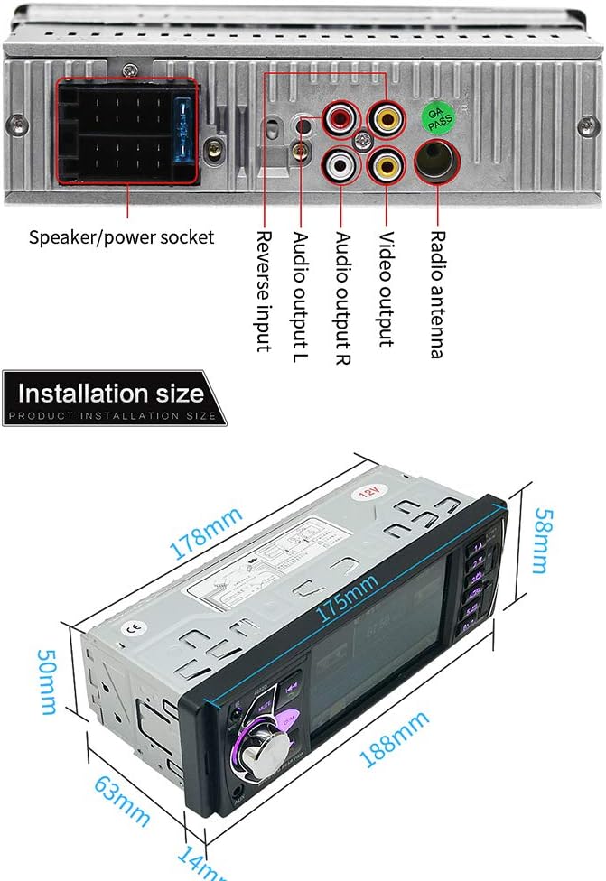 Single Din Car Stereo with Backup Camera U738