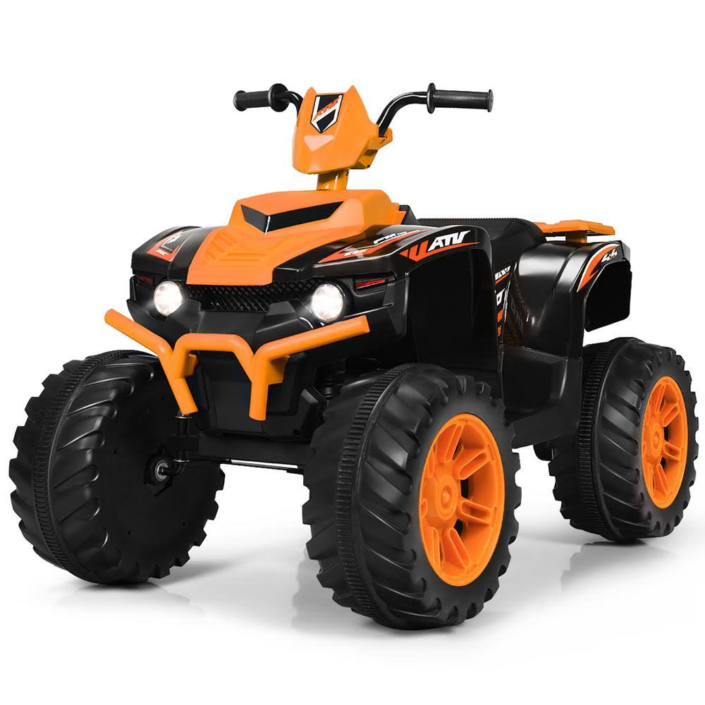 12V Kids 4-Wheeler ATV Quad Ride on Car with LED Light & Music Orange V88342