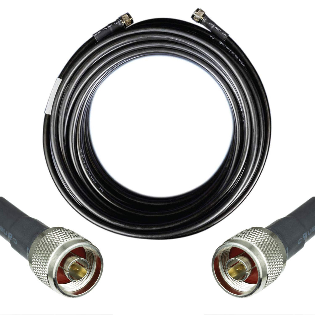 50-ohm N-Male to N-Male Black Coax Cable 60ft L91037