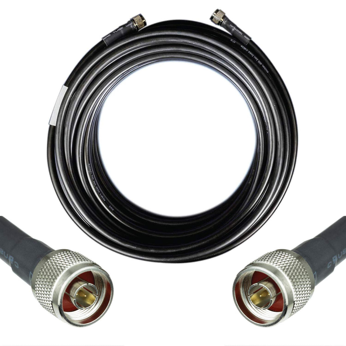 50-ohm N-Male to N-Male Black Coax Cable 60ft L91037