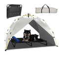 Raised Dog Bed Cot with Canopy Shade Tent & Bolster, Portable Chew-Resistance Cooling Pet Bed L170443