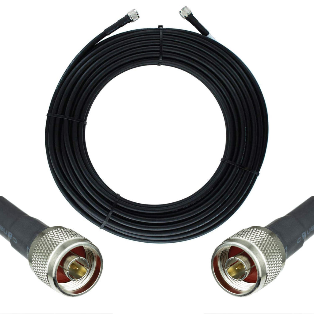 50-ohm N-Male to N-Male Black Coax Cable 60ft L91037