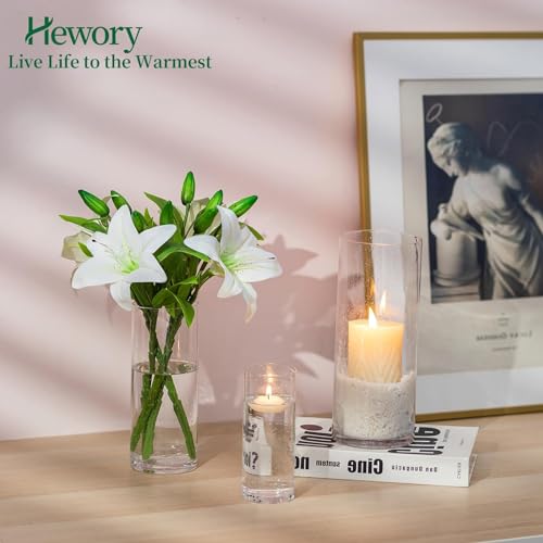 3 PCS Clear Glass Cylinder Candle Holder M130