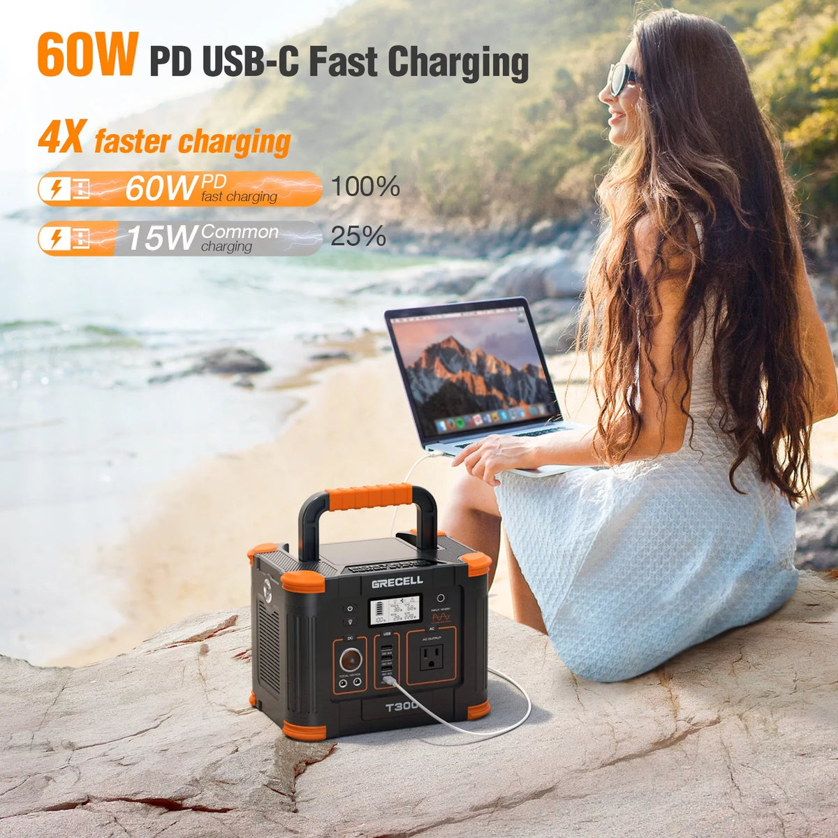 300W Portable Power Station, 288Wh Solar Generator B5818