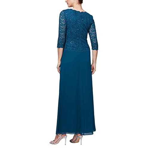3/4 Sleeve Stretch Lace Bodice One Piece Dress E28079