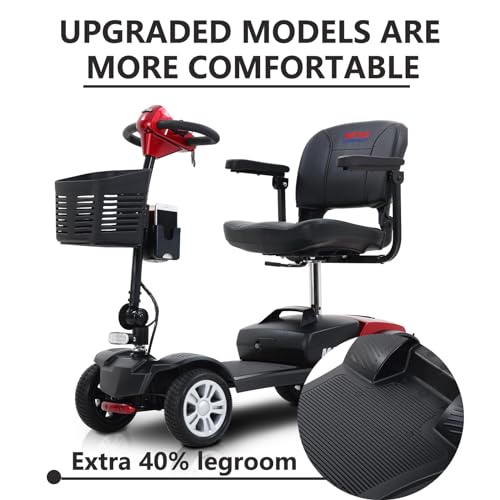 Red Foldable Electric Mobility Scooter with Basket V262933