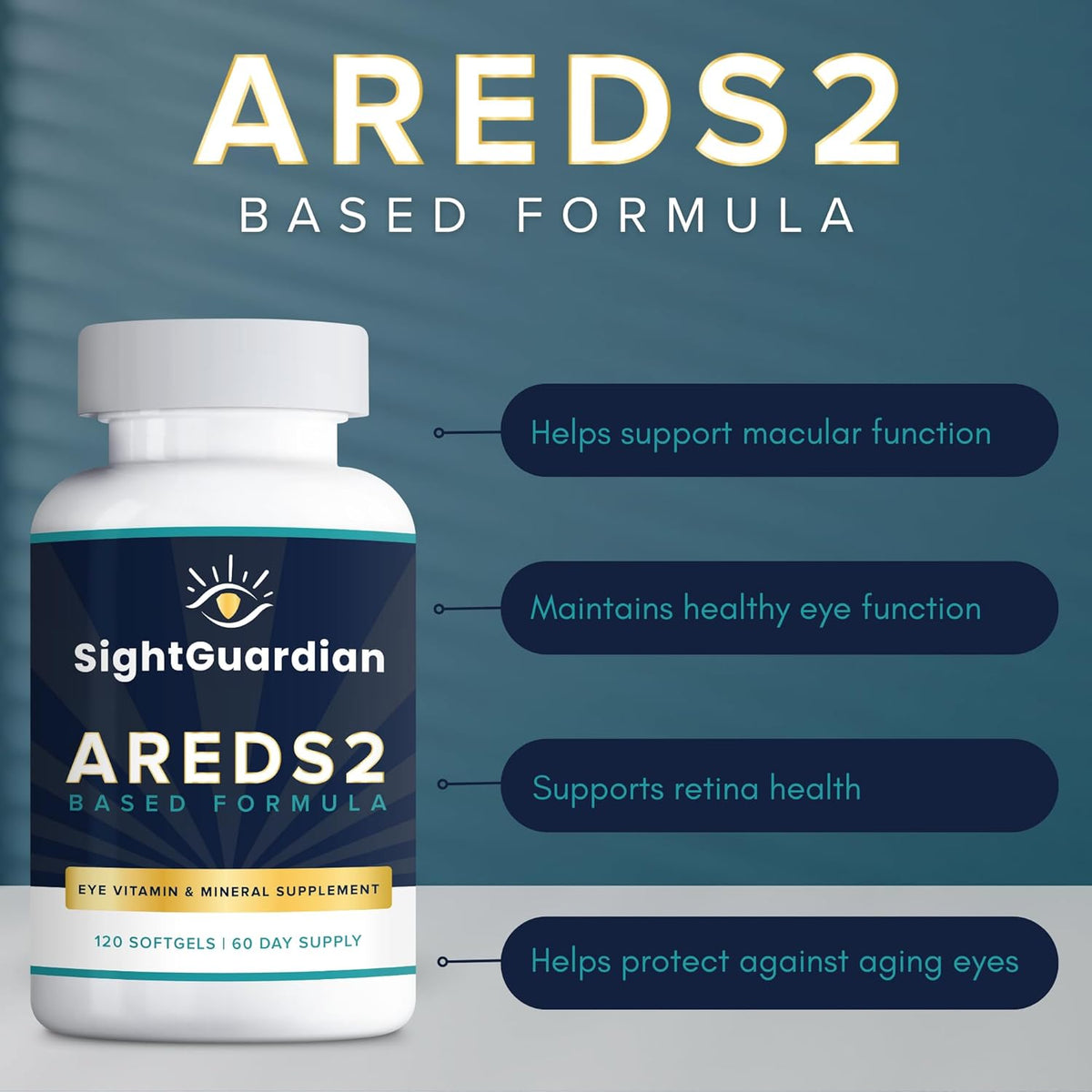 AREDS2 Based Eye Vitamin-Mineral Supplement (120 ct. 60 Day Supply) Low Zinc Formula E6787