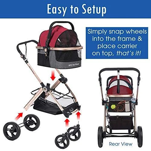 Pet Stroller with Detachable Carrier Z258352