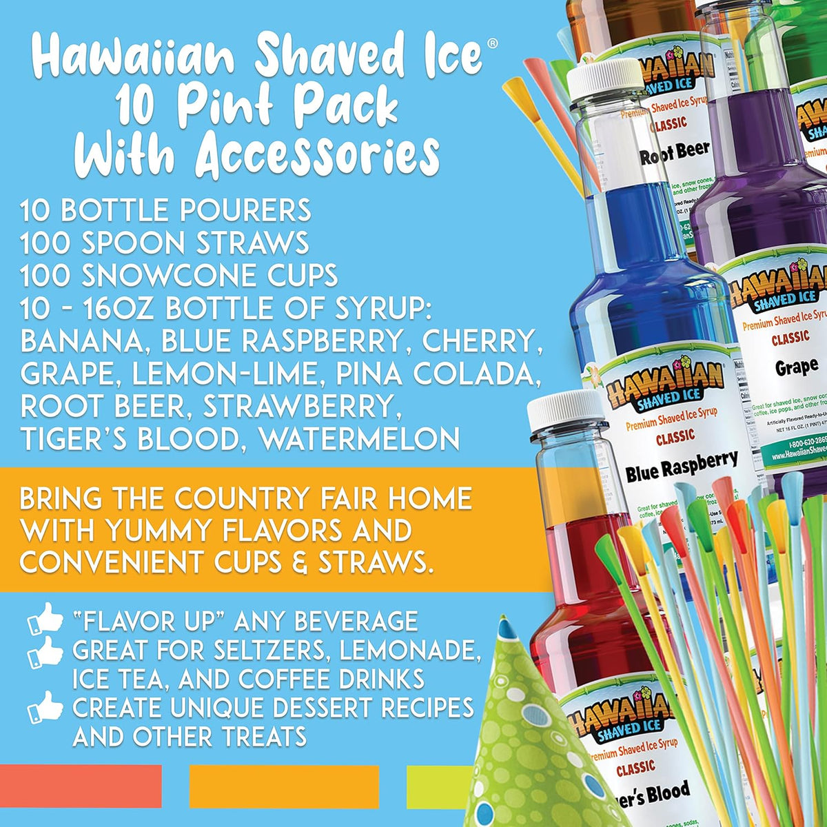 10 Flavor Syrups and Accessories bundled with 20 Flavor Syrups and Accessories C37899