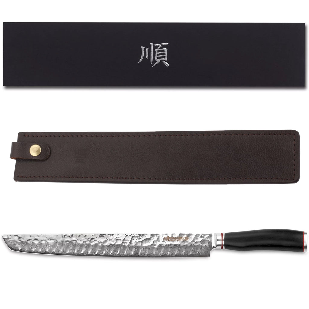 13 Inch Damascus Steel Fillet Knife with Leather Sheath M76438