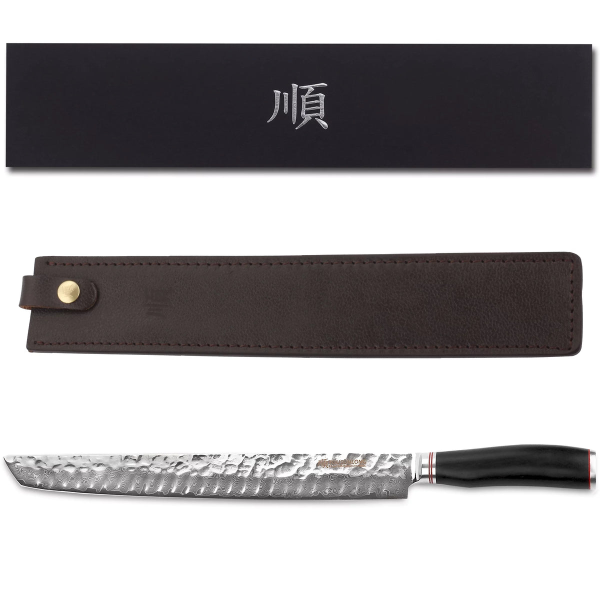 13 Inch Damascus Steel Fillet Knife with Leather Sheath M76438