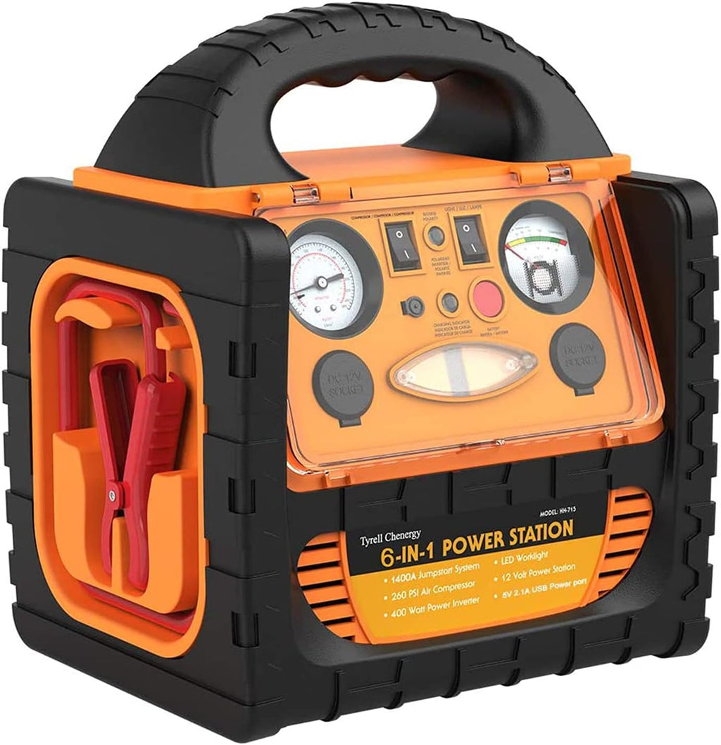 Portable Car Jump Starter 1400 Amp Power Station with AC Outlets 400W X761056