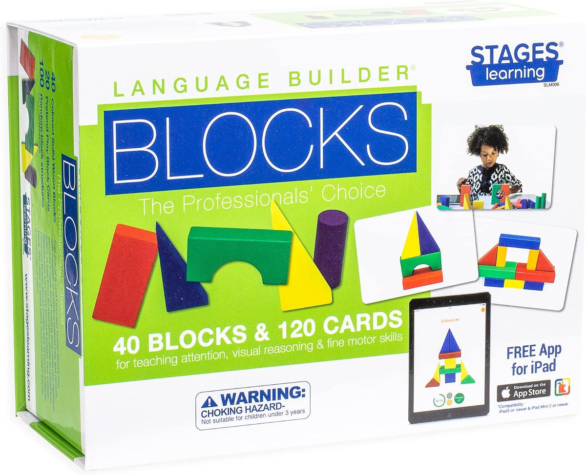 Language Builder Block Imitation Kit 120 Flashcards 90 Wood Blocks H788390