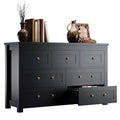 Black 7 Drawer Wood Dresser V273609
