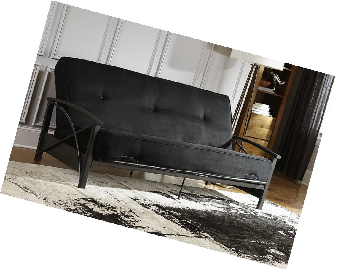 8-Inch Independently Encased Coil Futon Mattress Full Size Black I9623