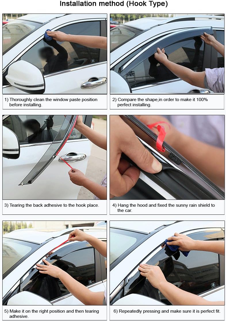 Car Window Visor Vent Shade Deflector Sun Rain Guards J308
