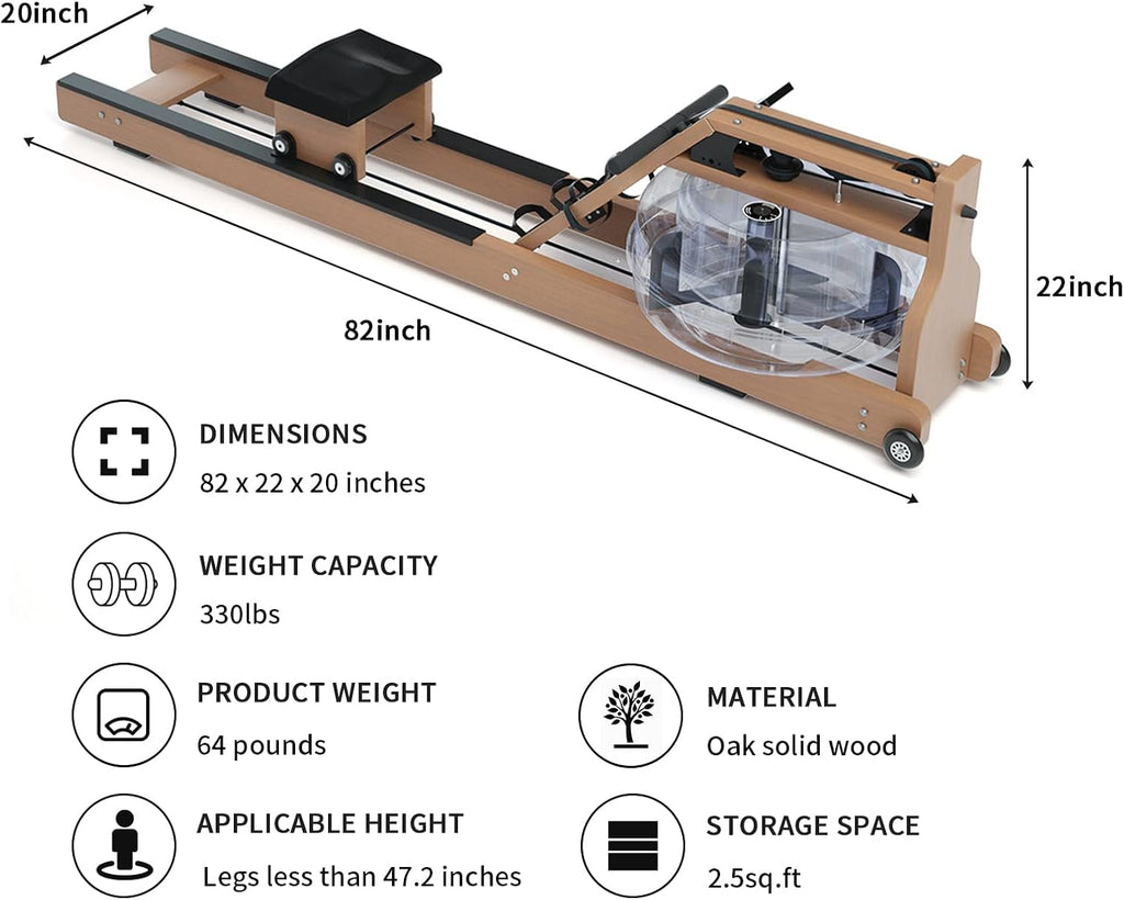 Water Rowing Machine with Bluetooth Monitor F595459