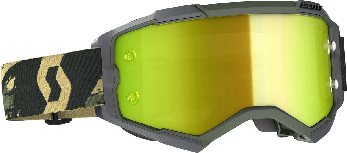 Khaki Yellow Chrome Goggle Y11712