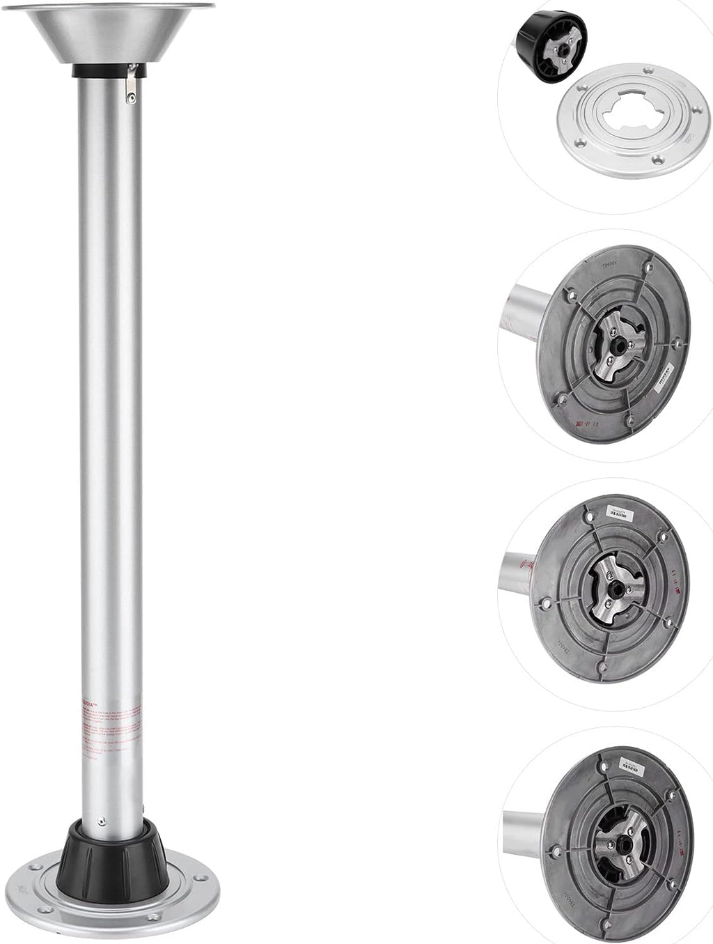 Height Adjustable Swivel Table Leg with Stable Base Ring P36878