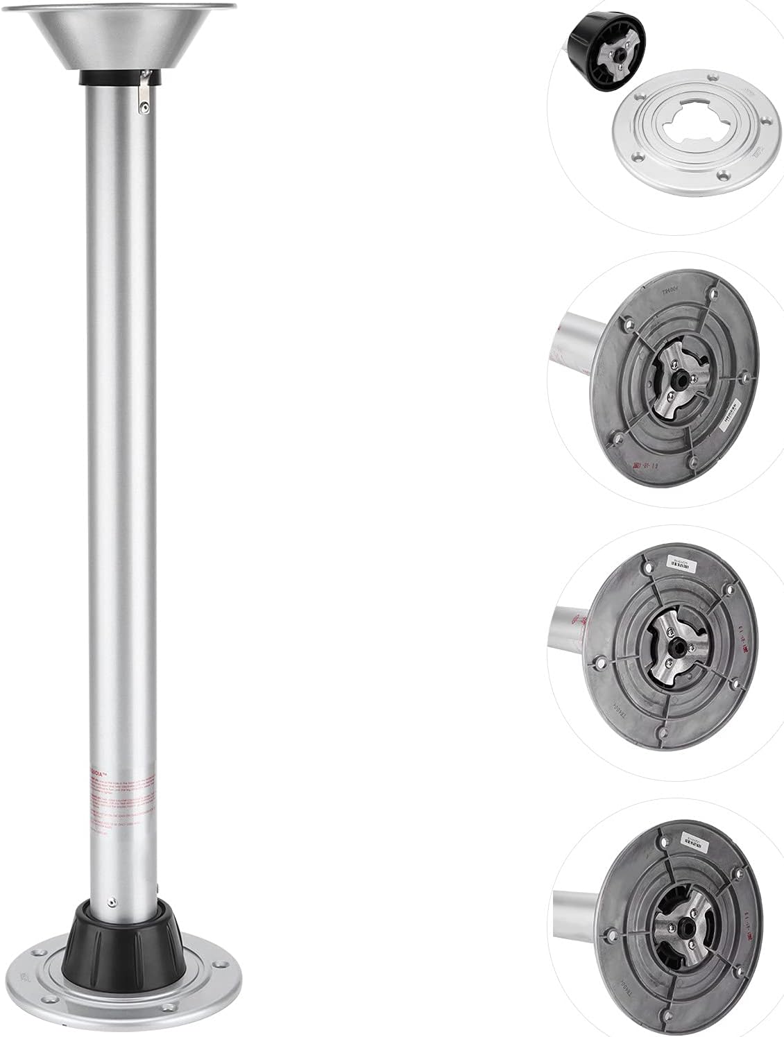 Height Adjustable Swivel Table Leg with Stable Base Ring P36878