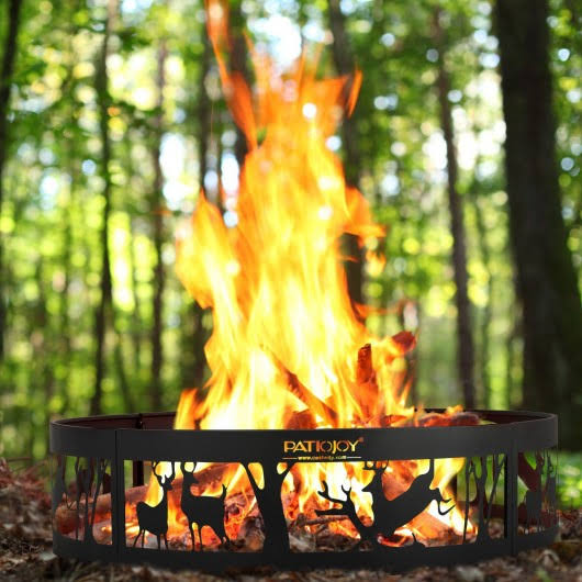 36x22 Metal Fire Pit Ring with Poker S268