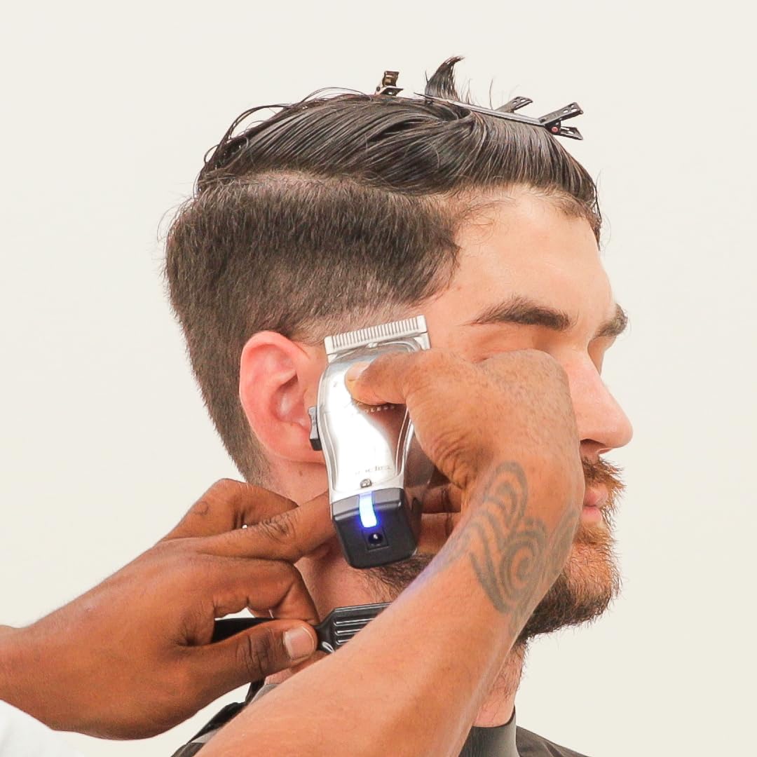 Silver Corded/Cordless Hair Trimmer with Adjustable Carbon Steel Blade A763