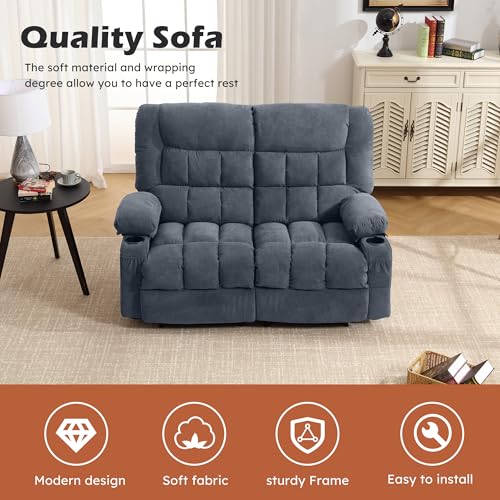 2 Seat Manual Reclining Loveseat with Cup Holders W5125