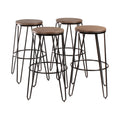 White Wood and Metal Bar Stools Set of 4 W760744