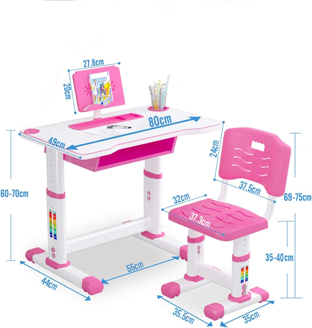 Adjustable Study Desk and Chair Set with Bookstand Q547