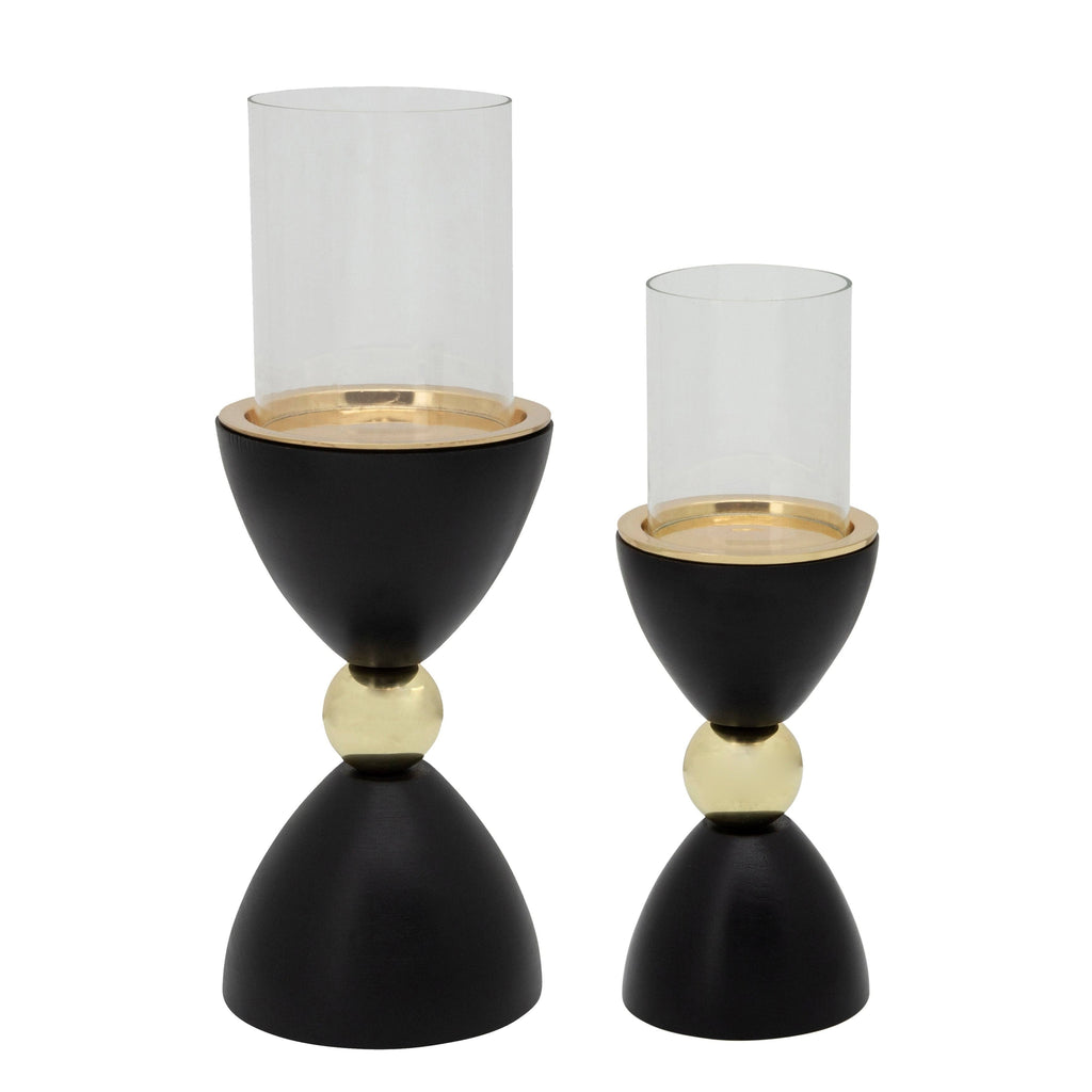 Black Pillar Candle Holder C144