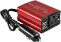 150W Car Power Inverter 12V DC to 110V AC Converter with 3.1A Dual USB, Pack of 2 W87901