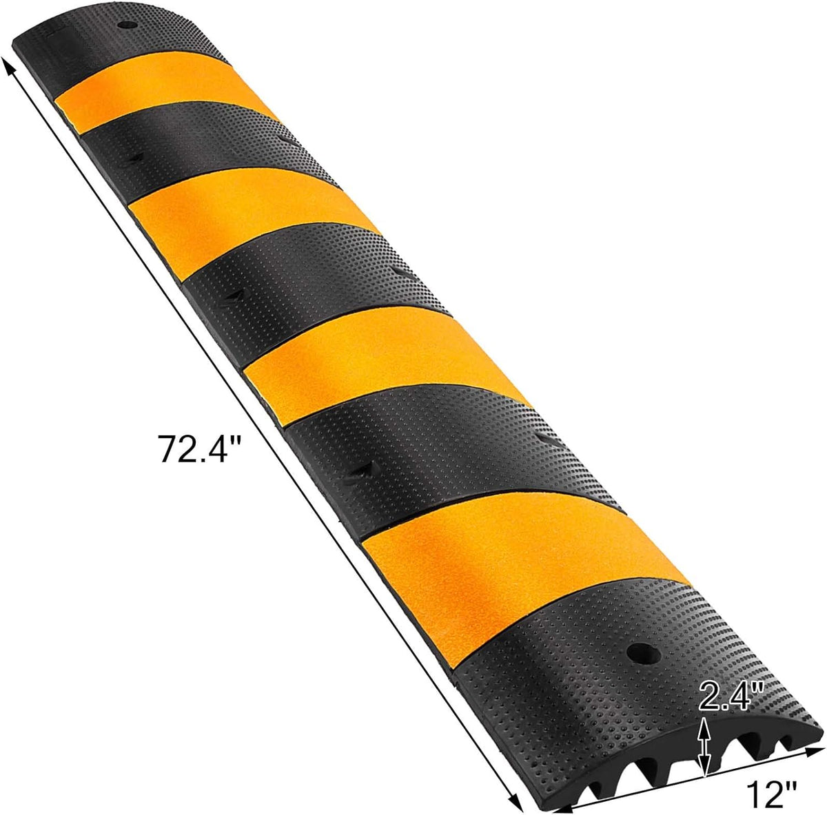 6 Feet Rubber Driveway Cable Protector Ramp 2-Channel T8226