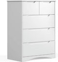 White 5 Drawer Wood Dresser S480