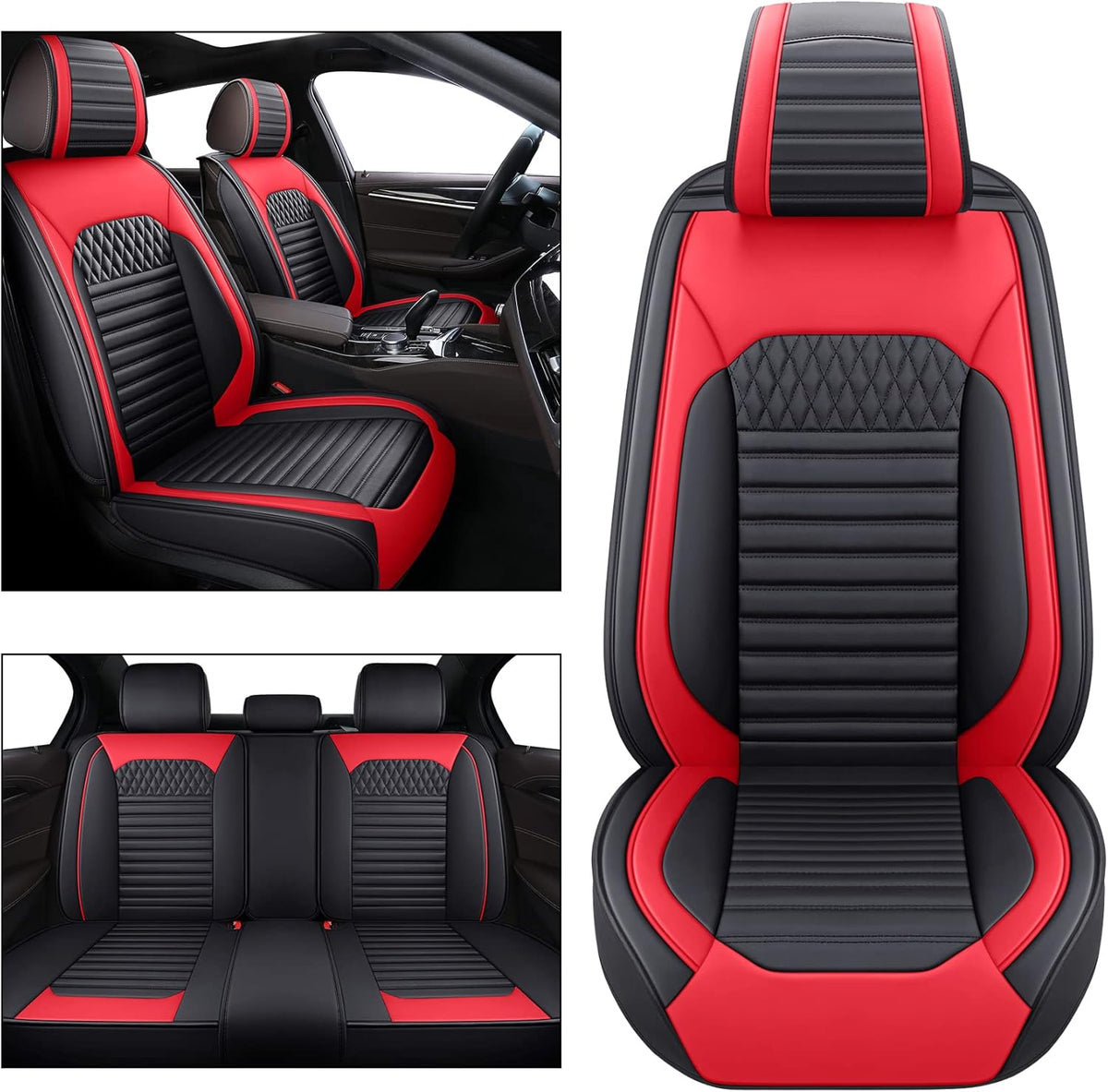 Black and Pink Full Set Seat Covers D40755