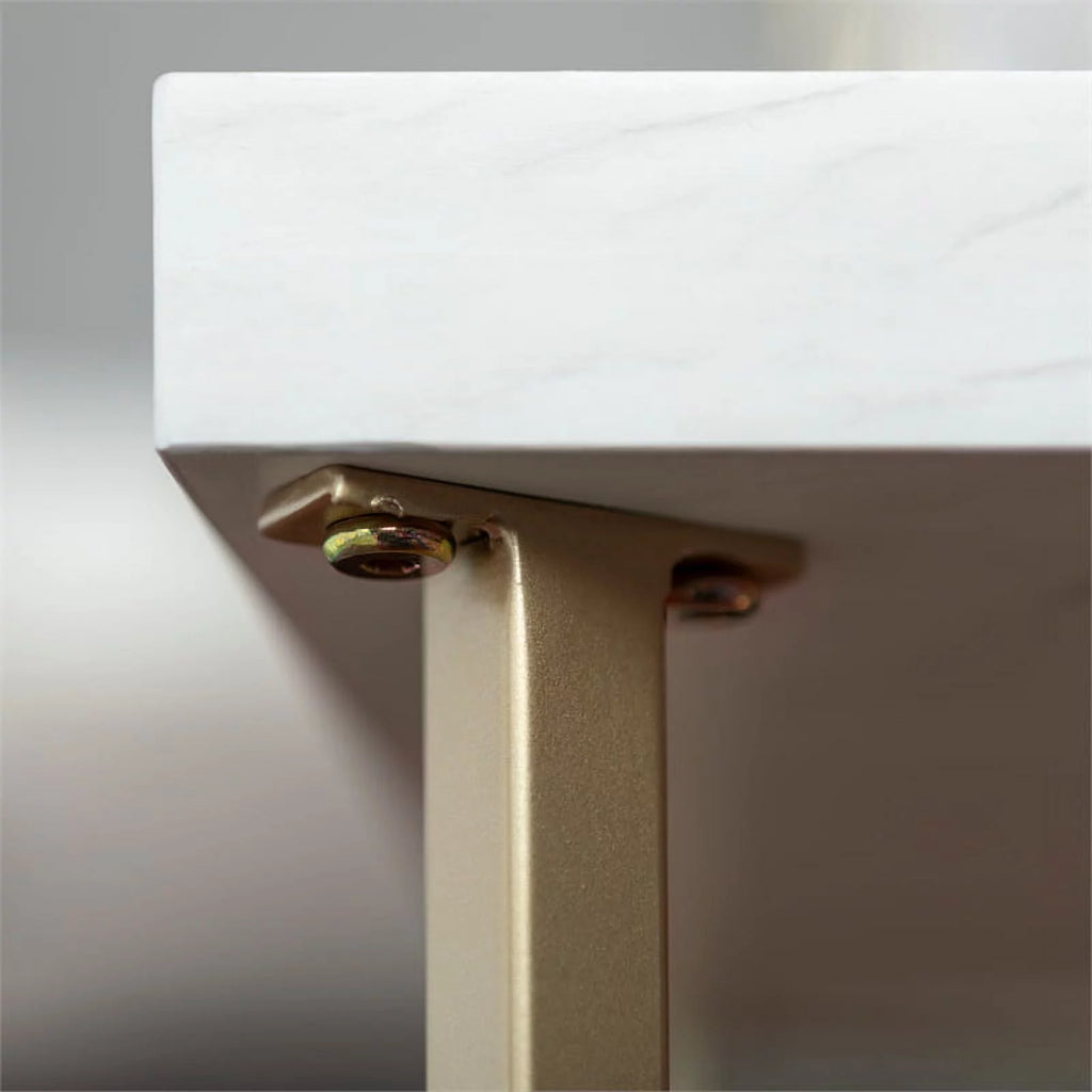 Rectangle Faux Marble and Metal Coffee Table M4141