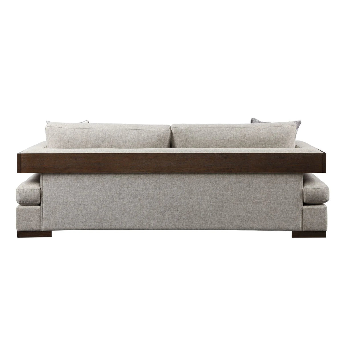 Fabric & Walnut Sofa with 4 Pillows J42552