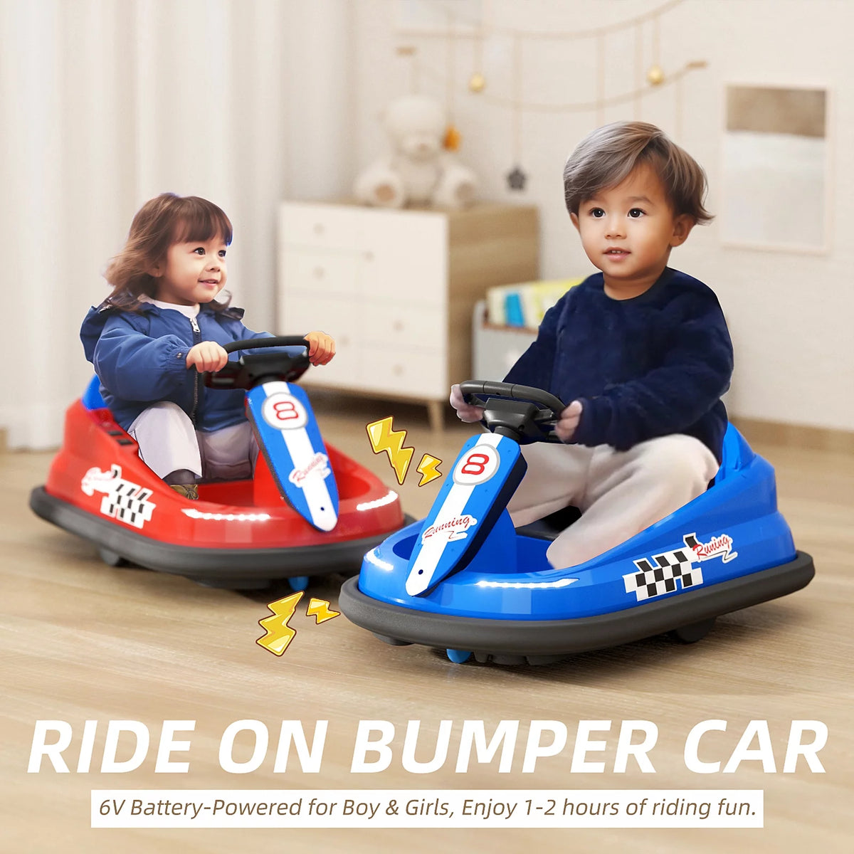 6V Electric Ride on Bumper Car for Kids, Pink O130