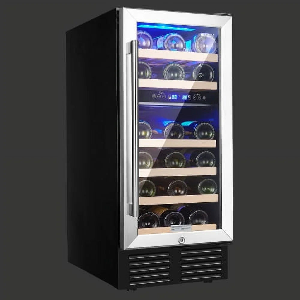 15 Bottle Dual Zone Stainless Steel Wine Cooler Z512