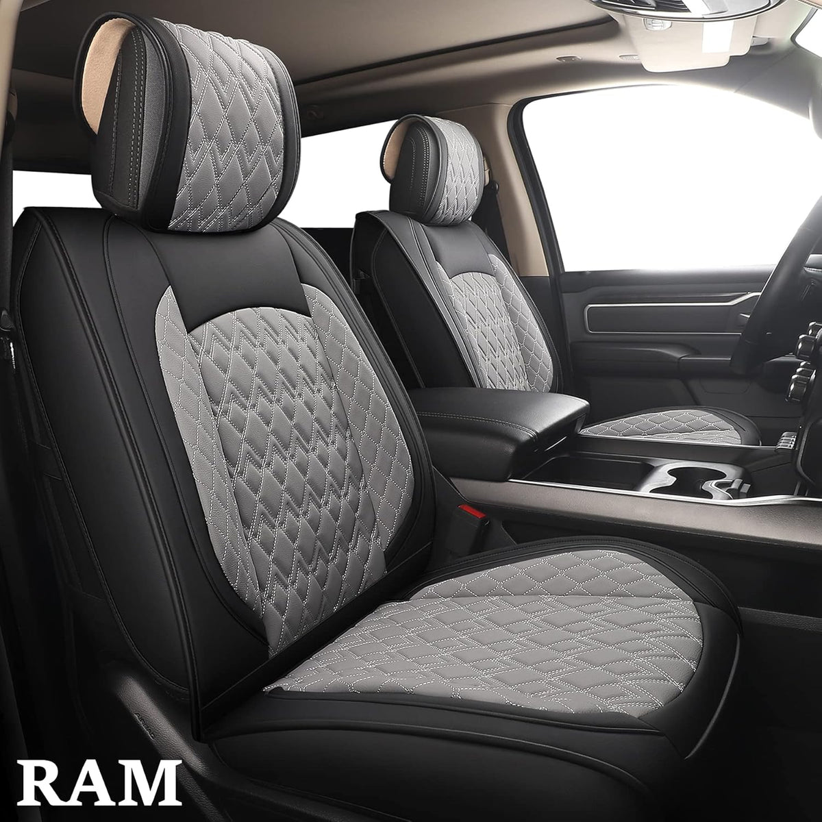 2 Pcs Front Waterproof Synthetic Leather Car Seat Covers P9478
