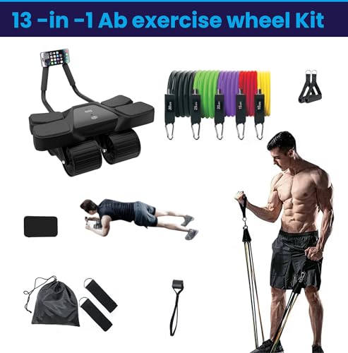 4-Wheel Abdominal Roller with Elbow Support Set of 13 A93743