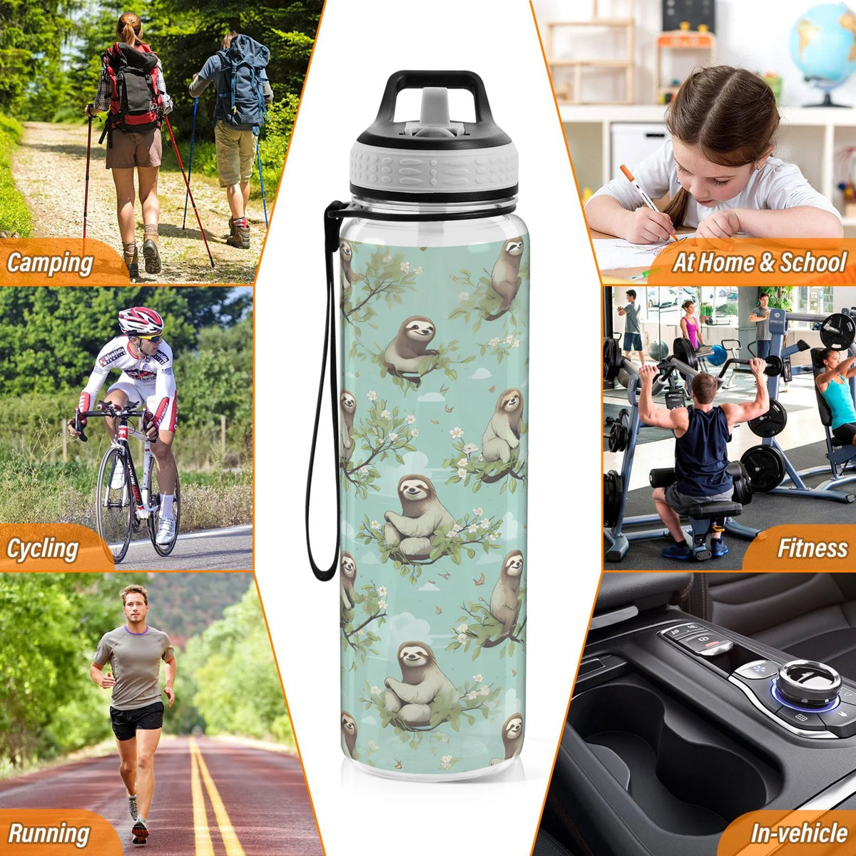 32oz Tritan Leakproof Clear Sports Water Bottle M601