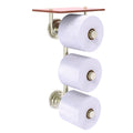 Polished Nickel Wall Mount Toilet Paper Holder with Wood Shelf O47513