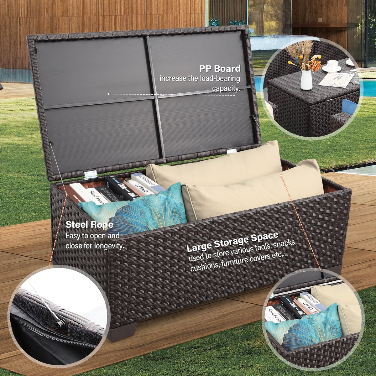 5 Pcs Outdoor Conversation Set with Fire Pit C73616