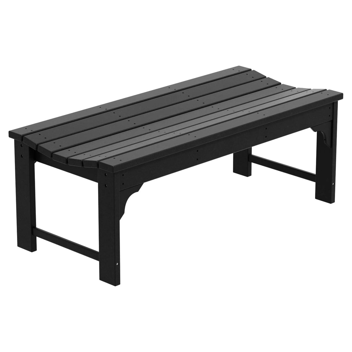 Black Backless Outdoor Patio Bench Z814