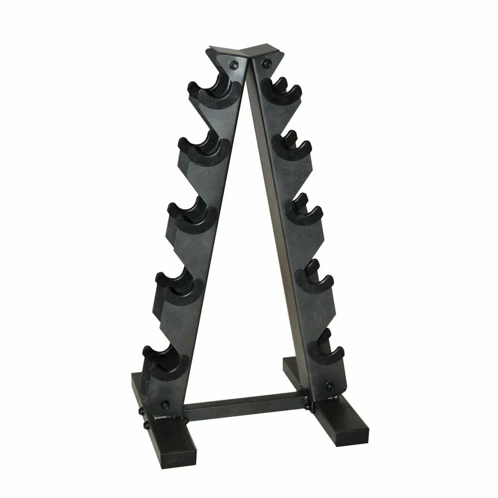 150 lb Coated Rubber Hex Dumbbell Weight Set with Rack L71219