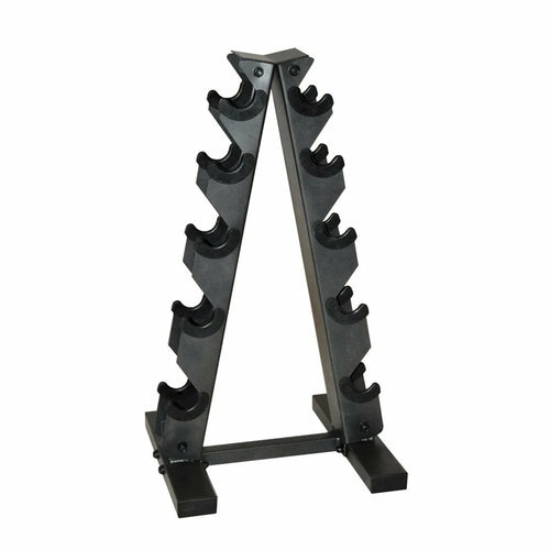 150 lb Coated Rubber Hex Dumbbell Weight Set with Rack L71219