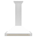 36 In Stainless Steel Range Hood with White Matte Shell and Gold Handle S567975