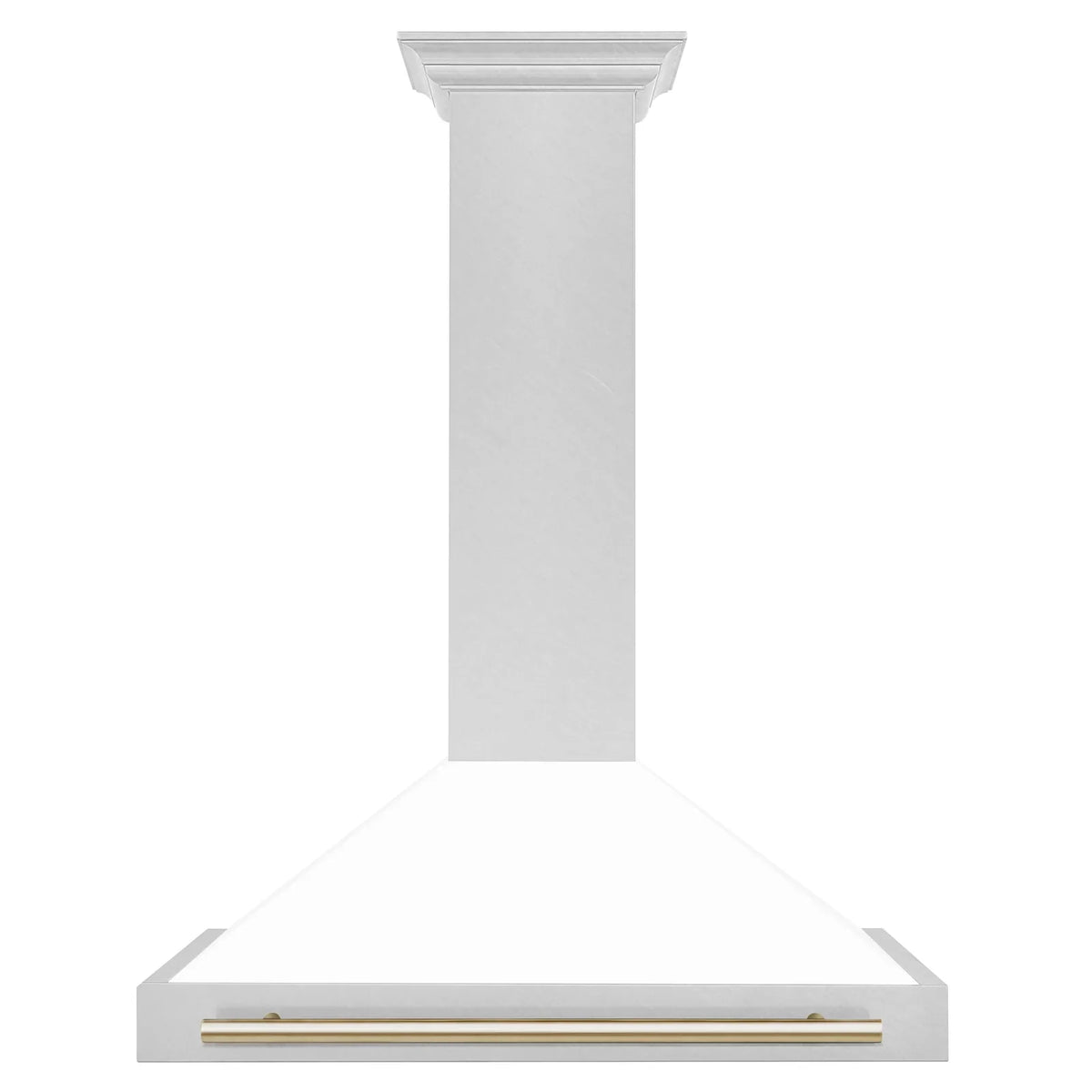 36 In Stainless Steel Range Hood with White Matte Shell and Gold Handle S567975