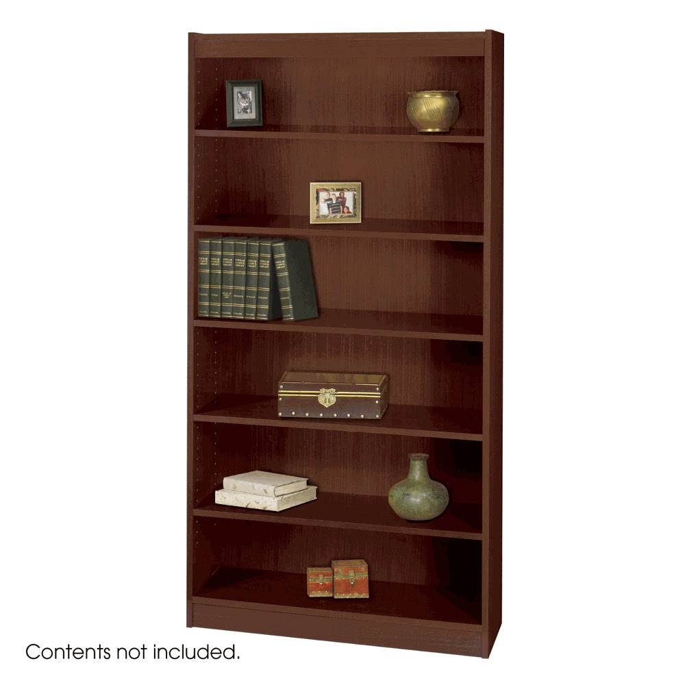 Mahogany 6-Shelf Veneer Bookcase F754