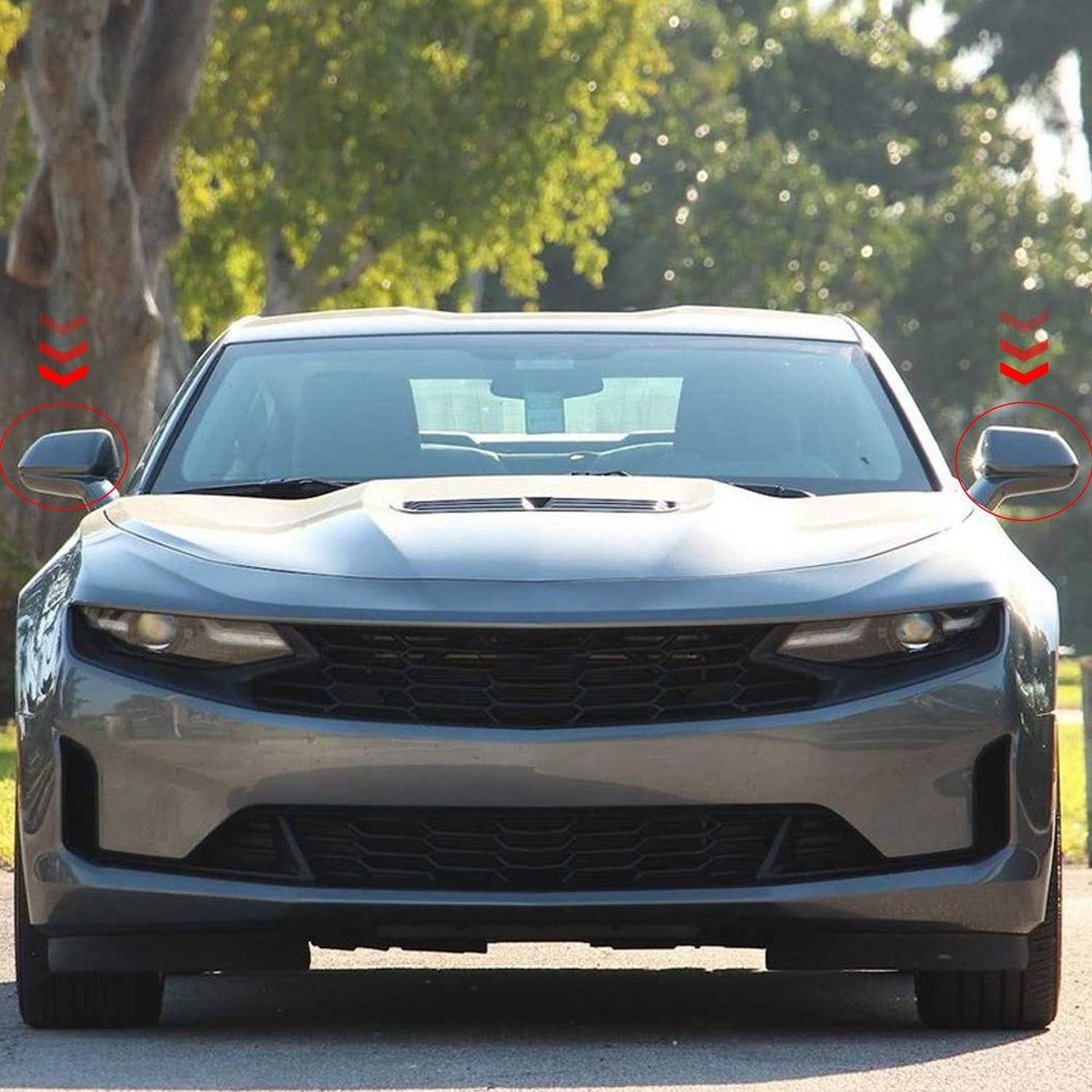Red ABS Side Rearview Mirror Trim Cover for Chevrolet Camaro 2017 2021 E450